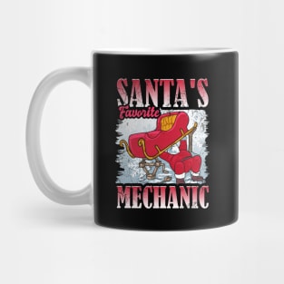 Christmas Santa's Favorite Mechanic Auto Diesel Electrical Mug